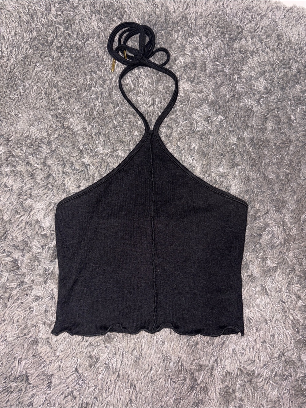 Windsor Black Halter Neck Crop Top
